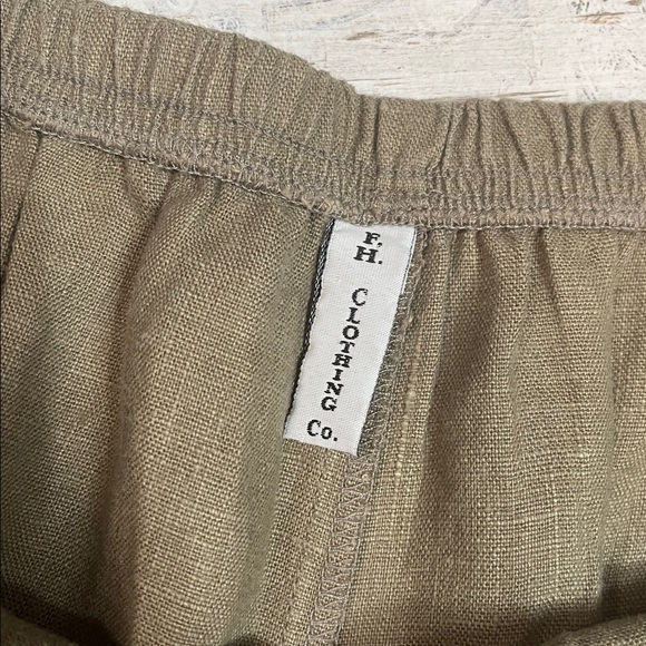 FH Clothing Co Tan Brown Linen Wide Leg Pants Size XL - Picture 5 of 11